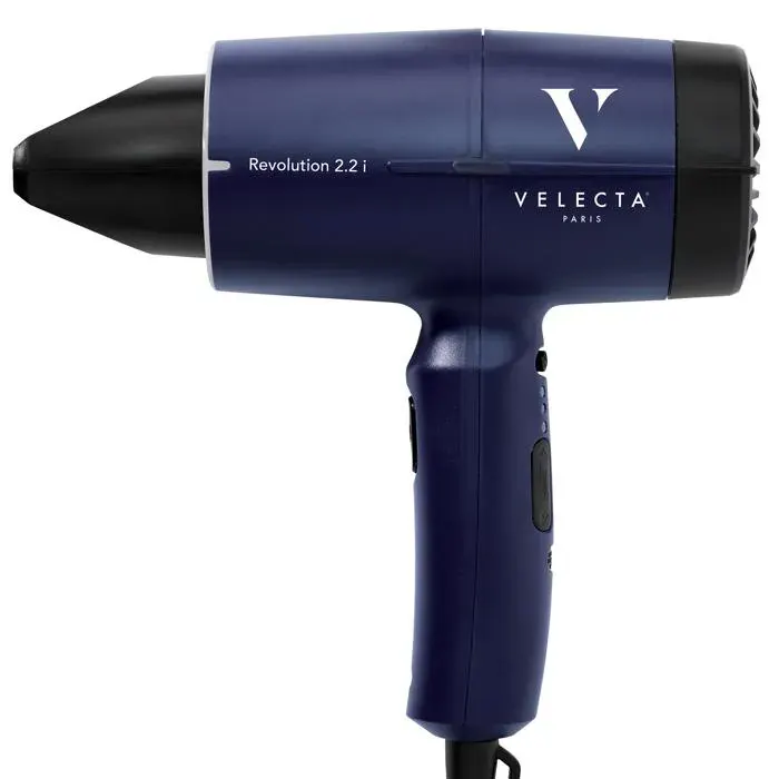 Sèche-cheveux professionnel - VELECTA ®PARIS - REVOLUTION 2.2 i - Puissance XXL - Format XXS - Bleu cosmos