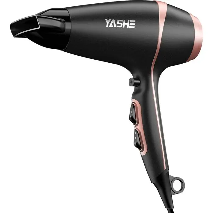 Sèche Cheveux Professionnel-YASHE 2 Vitesses & 3 Niveaux de Chaleur Air Froid Sèche Cheveux 2000W avec Buse de Précision