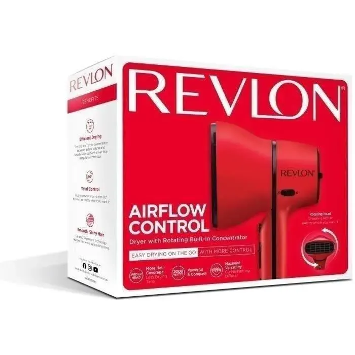 Sèche-cheveux Revlon AirFlow control RVDR5320E Rouge — vue 2