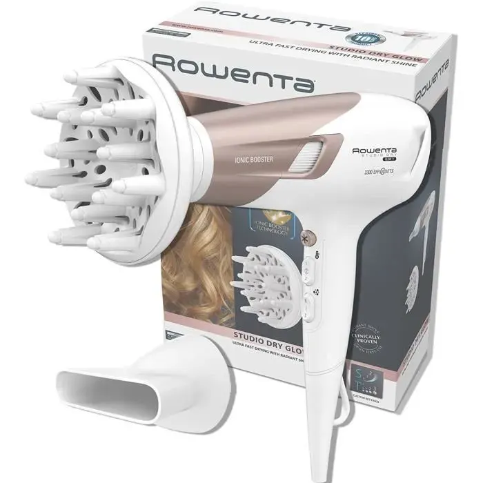 Sèche-cheveux - Rowenta - Studio Dry CV5830 - 2300 W - Technologie Effiwatts - 6 réglages de vitesse/température