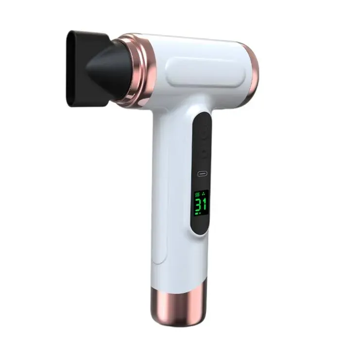Sèche-cheveux sans fil 200W avec 30000 tr/min ions bleus hydratants & charge USB-C – Portable pour étudiants & domicile