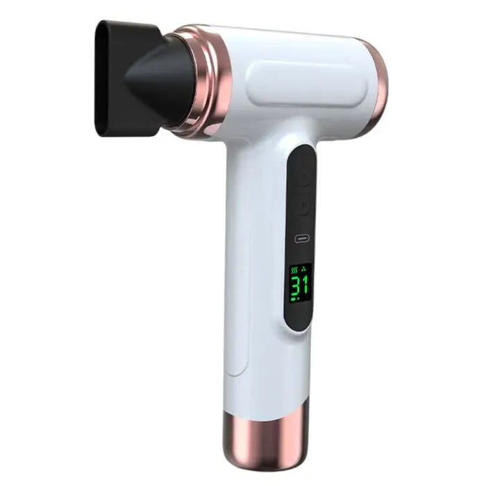 Sèche-cheveux sans fil rechargeable 15000mAh portable air chaud/froid 3 vitesses LED autonomie longue USB-C cheveux voyage
