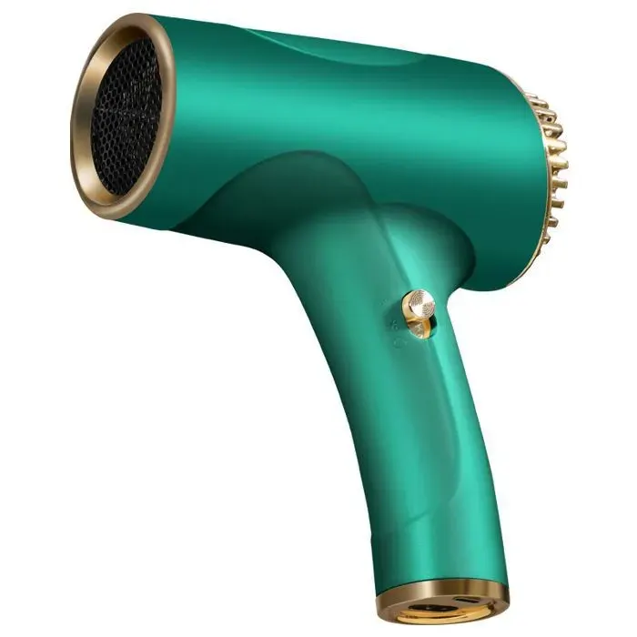 Sèche-cheveux Sans Fil Rechargeable Soins Capillaires À Air Chaud Et Froid À Ions NégatifsSèche-cheveux Portable Silencieux Vert