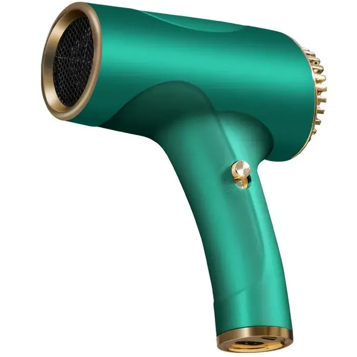 Sèche-cheveux Sans Fil Rechargeable USB Ions Négatifs Air Chaud/Froid Portable Silencieux Double Protection Batterie Lithium