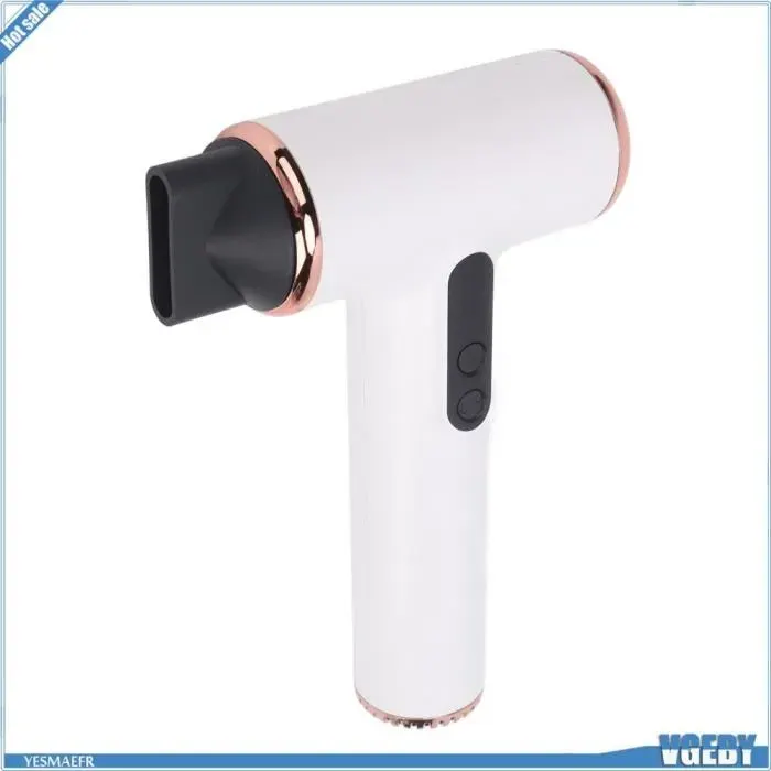 Sèche-Cheveux sans Fil - V GEBY - Mini Rechargeable USB - 3 Vitesses - 3 Températures - 15000 mAh