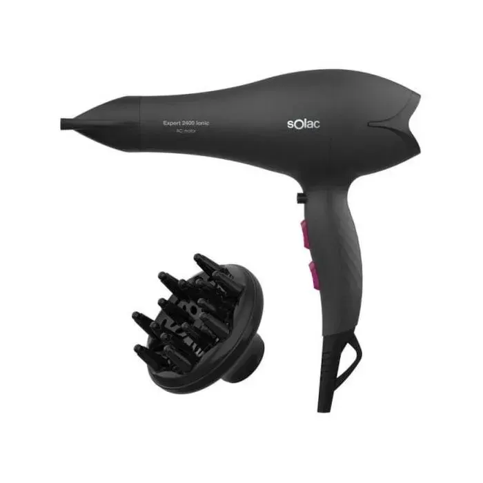 Sèche-cheveux - SOLAC - Expert 2400 - 2400W - Noir - Ionique