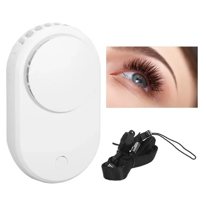 Sèche-cils - ZERODIS - Mini Ventilateur - 3 Vitesses - USB - Mains libres - Blanc