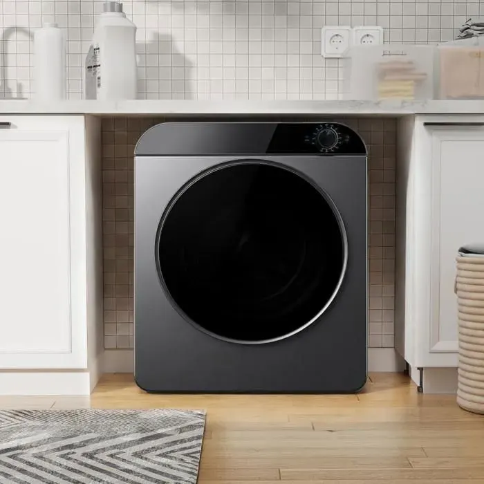 Sèche-linge 5 kg PTC tambour inox 4 programmes montage mural ou superposable pour buanderie