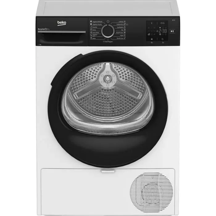 Sèche-linge à condensation blanc - Beko - 7 kg - Écran LED - Commande électronique - Éclairage du hublot LED