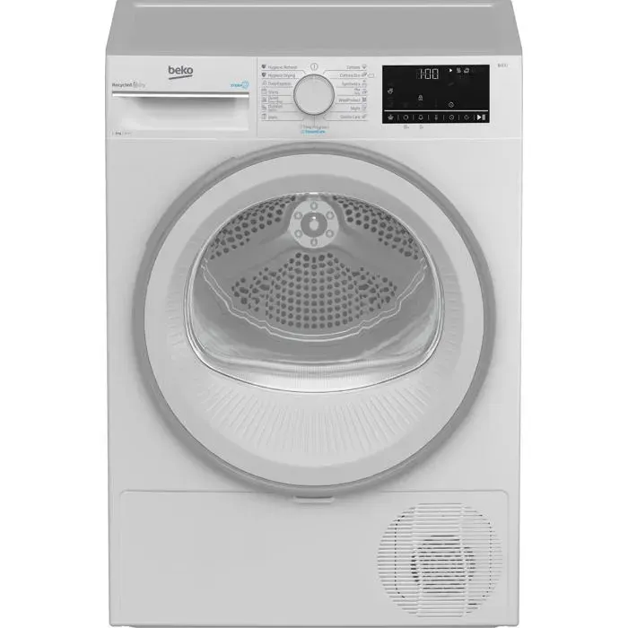 Sèche-linge à condensation blanc - Beko - 8 kg - Affichage LED - Commande électronique - Température de séchage réglable