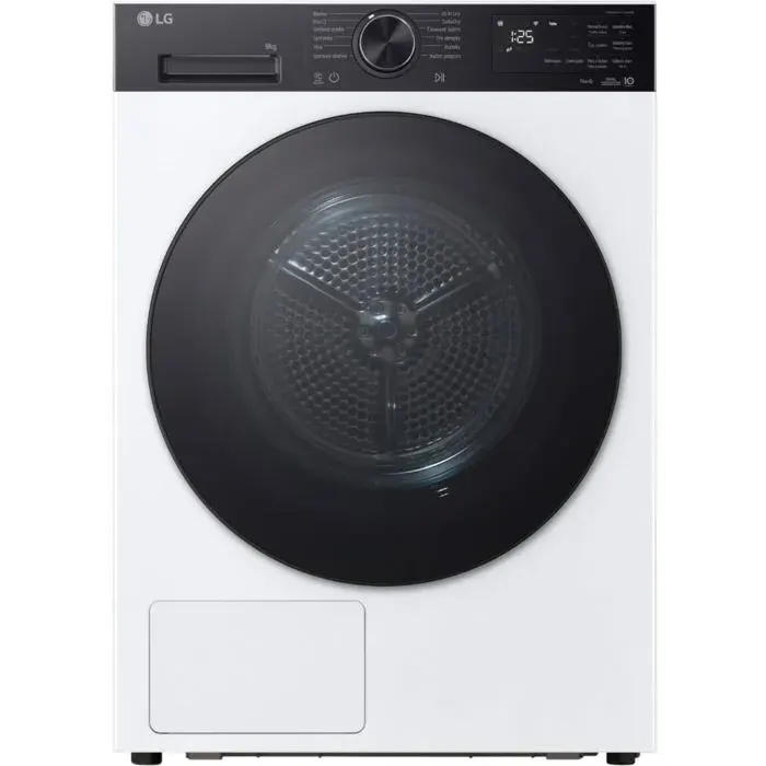 Sèche-linge à condensation blanc - LG - 9 kg - Affichage LED - Commande électronique tactile - Silent System