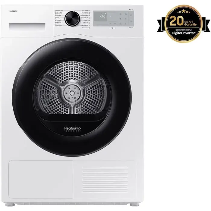 Sèche-linge à condensation blanc - Samsung - 9 kg - Affichage LED - Commande électronique / tactile