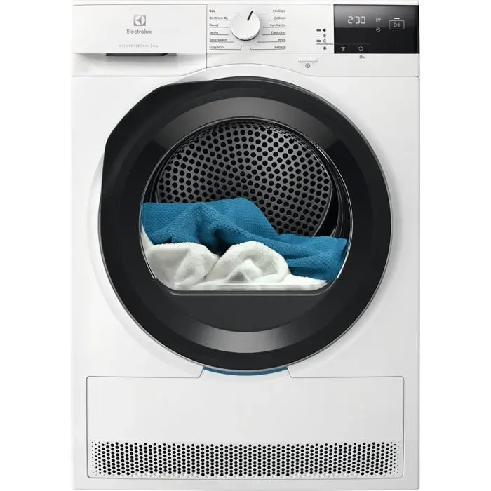 Sèche-linge à condensation - ELECTROLUX - 9 kg - Affichage LED - Commande électronique tactile - Départ différé — coloris Blanche