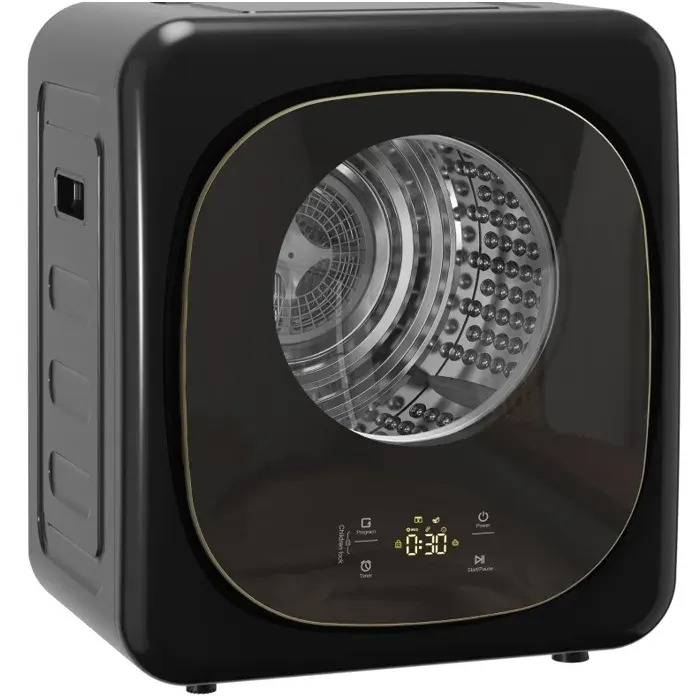 Sèche-linge à condensation pompe à chaleur compact 4 kg noir pose libre touch control 5 programmes ORVRYN