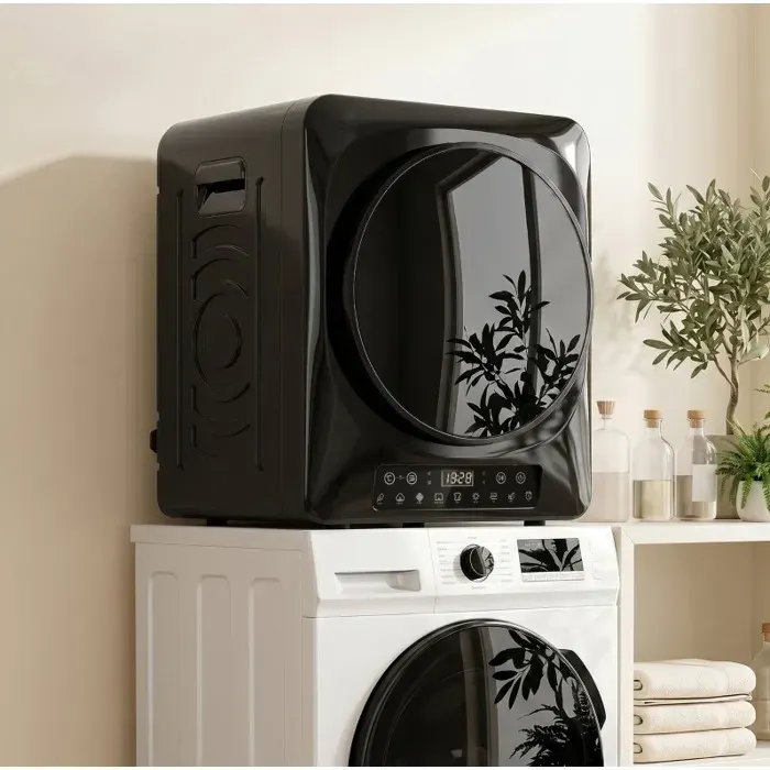 Sèche-linge à évacuation 1000 W AESVAR compact noir ECO Extra Dry minuterie capteur d’humidité 5 kg