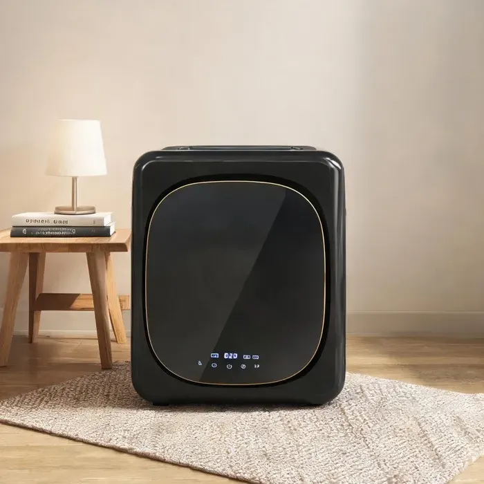 Sèche-linge à évacuation 4 kg 6 programmes tambour inox pose libre ou murale noir mat