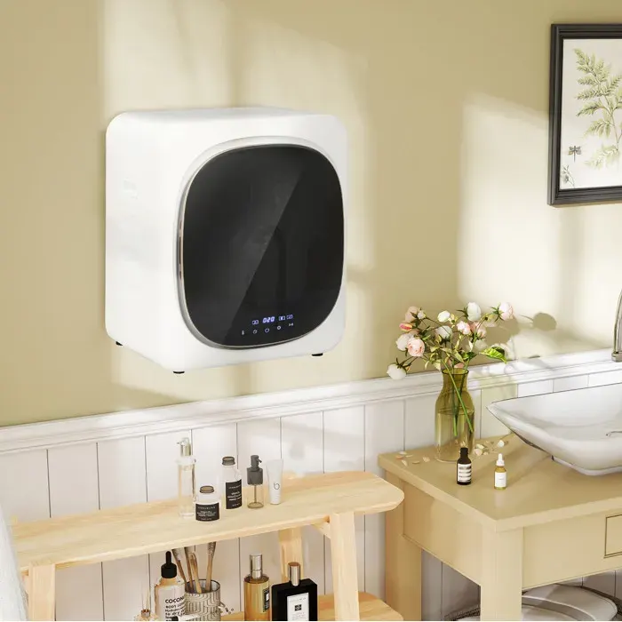 Sèche-linge à évacuation 4 kg compact avec UV désinfection commande tactile et acier inoxydable blanc ORVRYN — coloris Blanche
