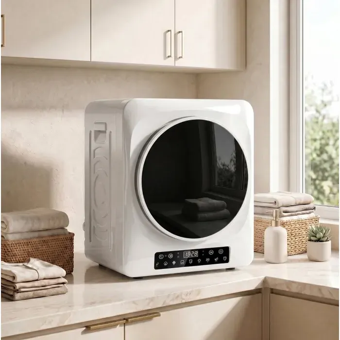 Sèche-linge à évacuation compact 1000 W – Extra-sec ECO minuterie capteur dhumidité blanc