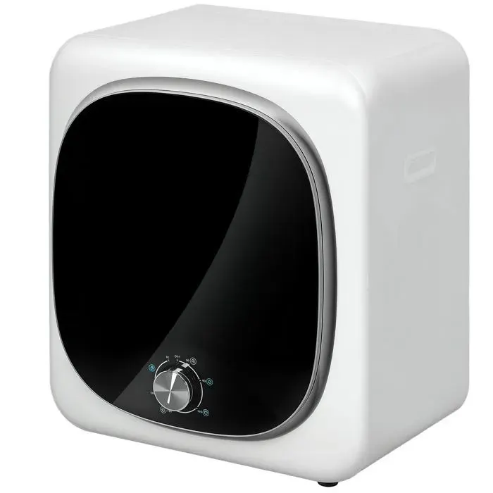Sèche-linge à Évacuation Électrique 800W 4kg - 5 Modes de Séchage - Tambour Inox - Blanc