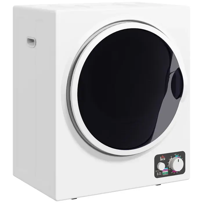 Sèche-linge à évacuation - HOMCOM - portable électrique 850W 25kg 4 modes cuve inox - acier - blanc