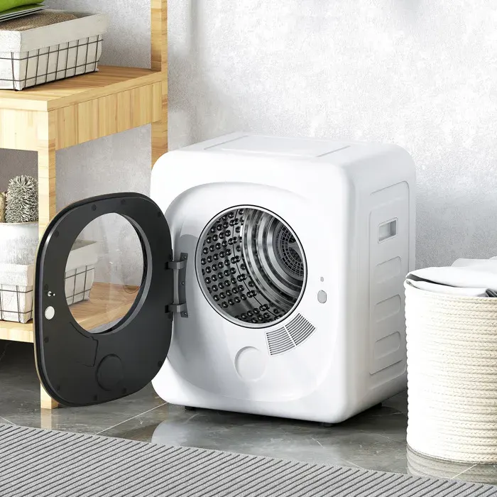 Sèche-linge à évacuation portable 4 Kg sèche-linge 800 W compact 5 modes de séchage minuterie blanc