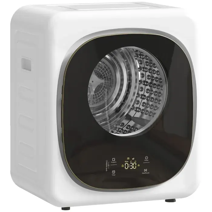 Sèche-linge à évacuation portable 4 Kg sèche-linge 800 W compact 5 modes de séchage minuterie blanc