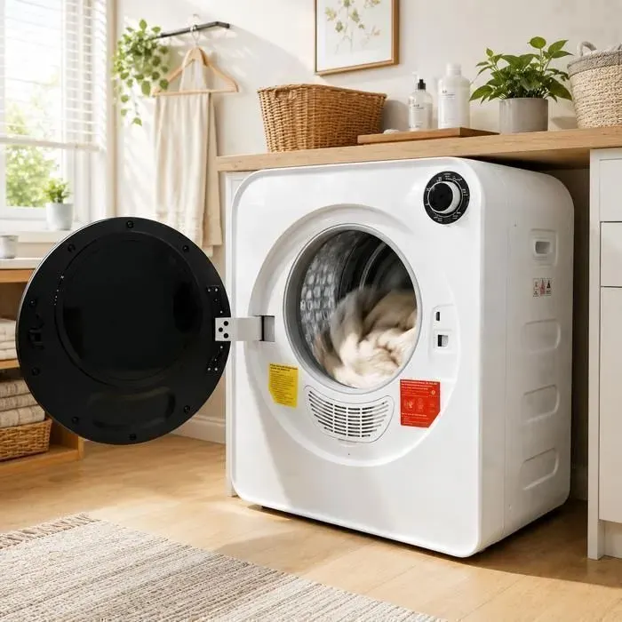 Sèche-linge - Chauffage en céramique - Programme à 4 vitesses - Anti-surchauffe - 5 kg (Capacité Réelle) - ABS+Métal