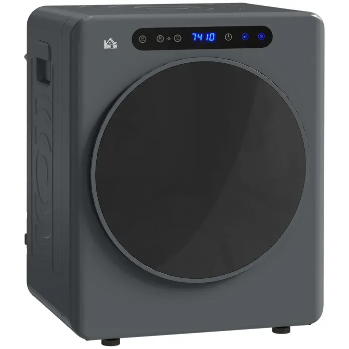 Sèche-linge Compact 3 kg - 6 Programmes - Commande Tactile - 40-60°C - Inox et ABS - Gris