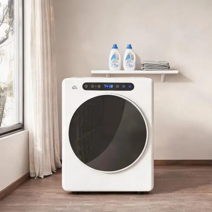 Sèche-linge compact 3 kg finition white 6 programmes commande tactile dimensions 49x43x61 pouces inox