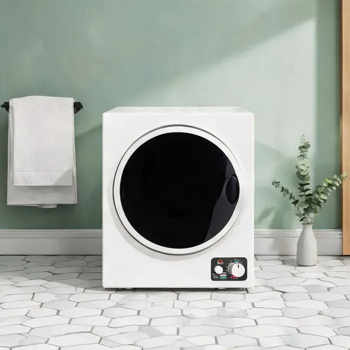 Sèche-linge compact 4 kg 4 programmes avec tambour 360° finition white montage mural ou pose libre