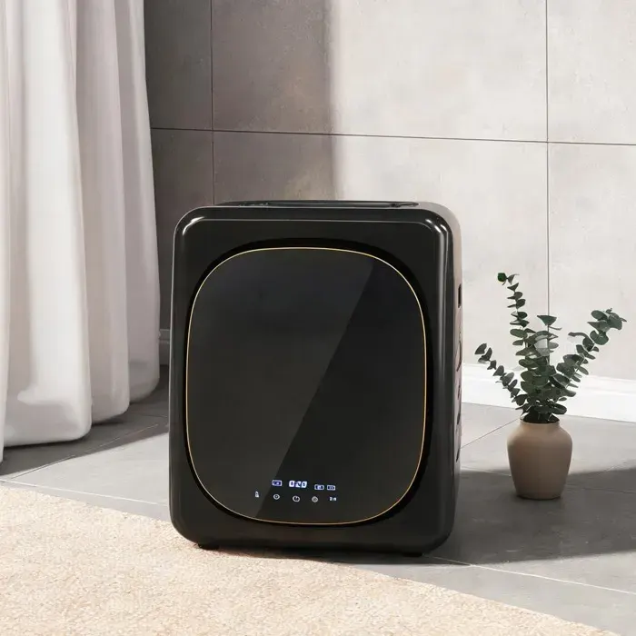 Sèche-linge compact 4 kg 6 programmes écran LED tactile acier inoxydable matte black 800W