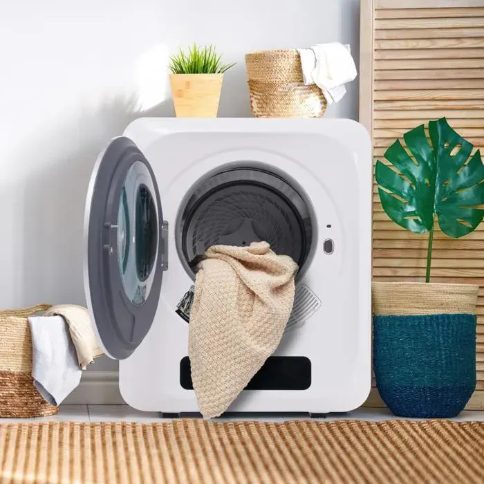 Sèche‑linge compact 480x400x580 mm puissance 850W capacité 4 kg 6 programmes fixation murale