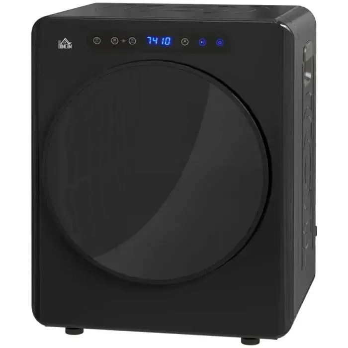 Sèche-linge compact 4kg 6 programmes inox 40-60°C écran tactile anti-froissement séchage rapide mini sèche-linge noir