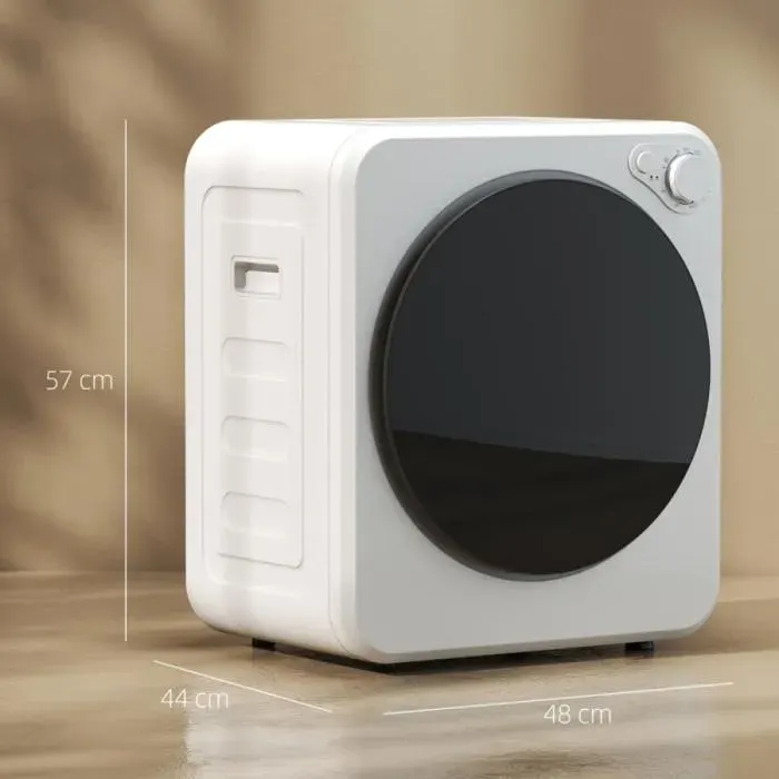 Sèche‑linge compact 4kg tambour inox 5 programmes deux niveaux de chauffe pose libre mural petit logement