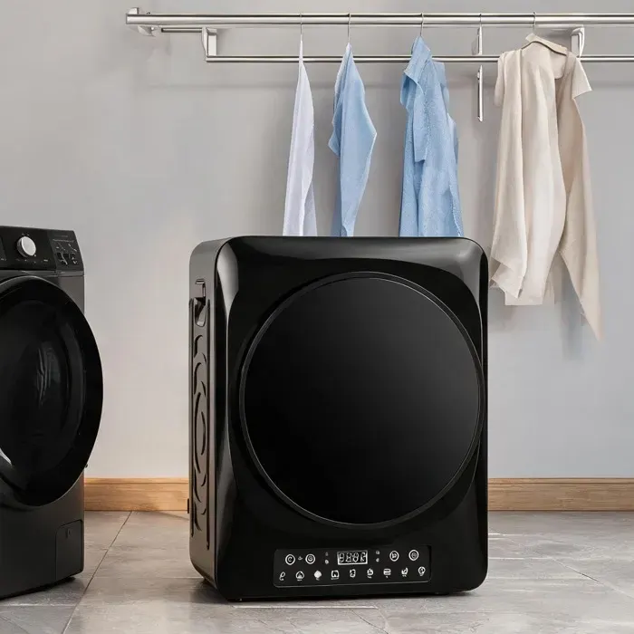 Sèche-linge compact 5 kg 1000 W façade deep black tambour inox modes Extra-Sec et ECO