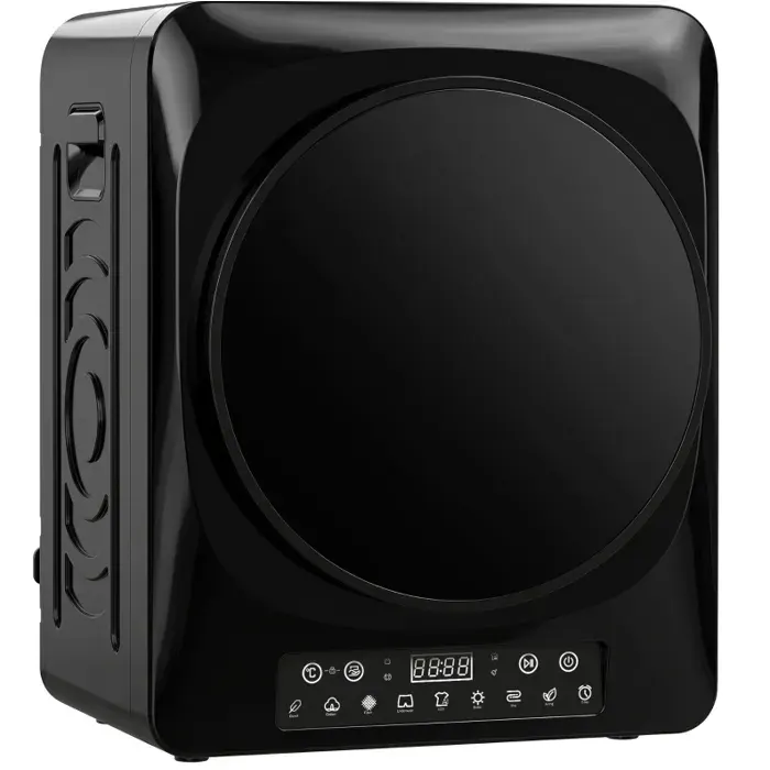 Sèche-linge compact à évacuation 1000 W 5 kg noir capteur dhumidité écran LED tactile minuterie 54 dB ORVRYN
