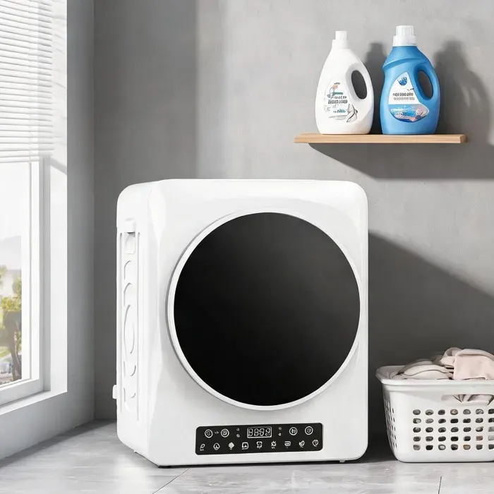 Sèche-linge compact à évacuation 5 kg tambour inox blanc épuré 49 x 43 cm