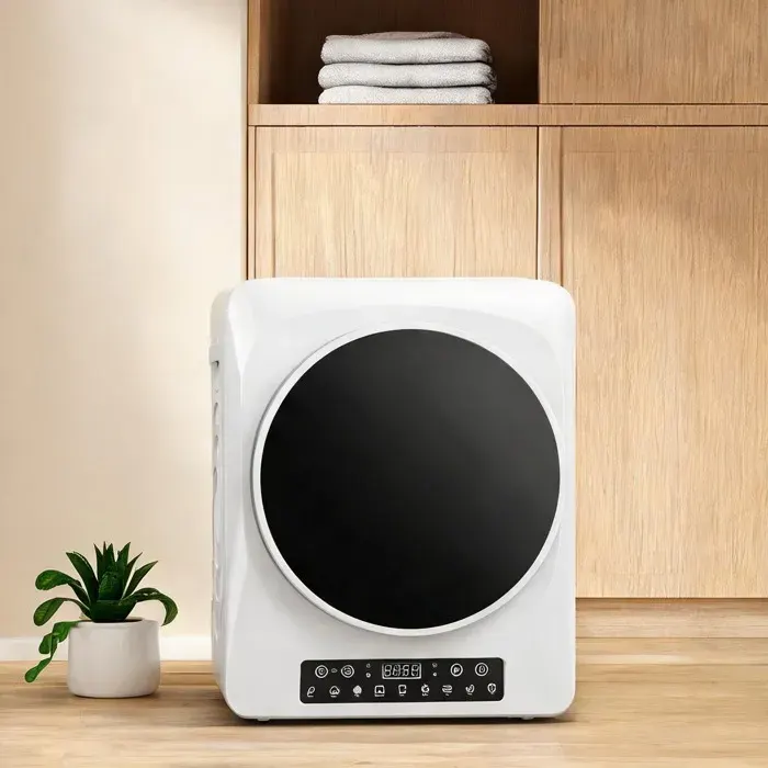 Sèche-linge compact à évacuation 5 kg tambour inox écran tactile LED minuterie stérilisation clean white