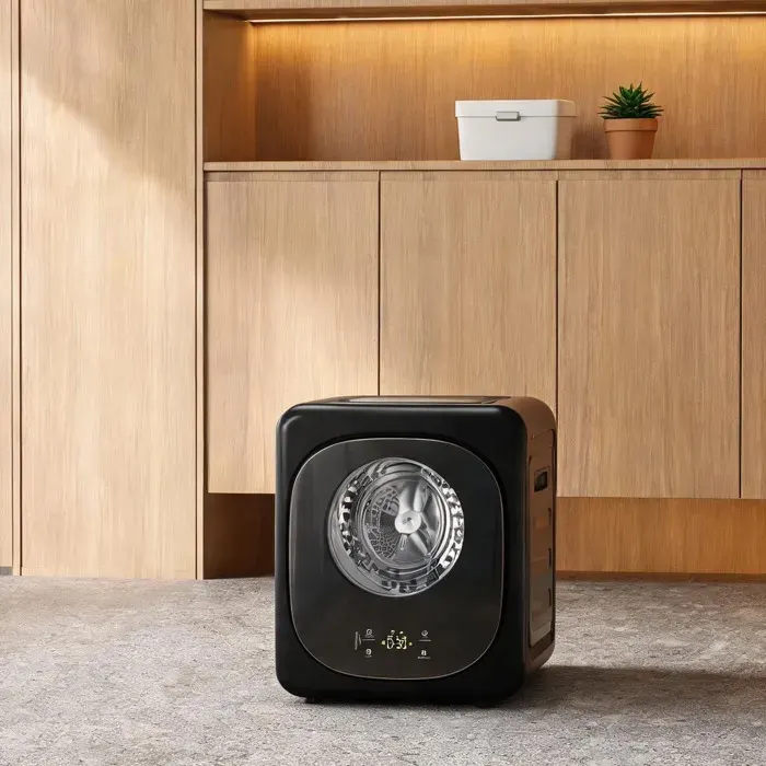 Sèche-linge compact à pompe à chaleur pour petits espaces – deep black – capacité 4 kg – pose libre ou murale