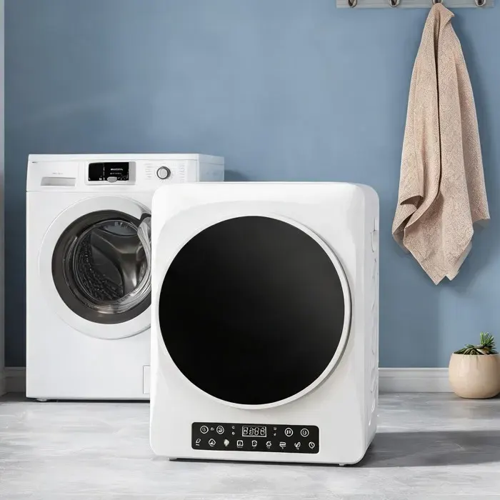 Sèche-linge compact à tambour inox 5 kg blanc 49 x 43 cm silencieux