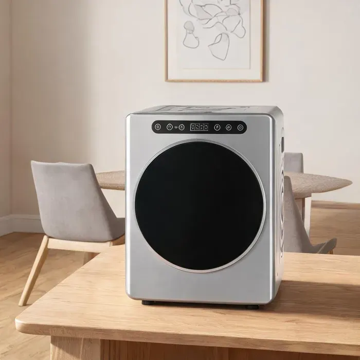 Sèche-linge compact électrique 5 kg 1000 W tambour acier inoxydable 6 - Argent Acier 19.29 x 16.93 x 24.02 cm Ref HUU97J