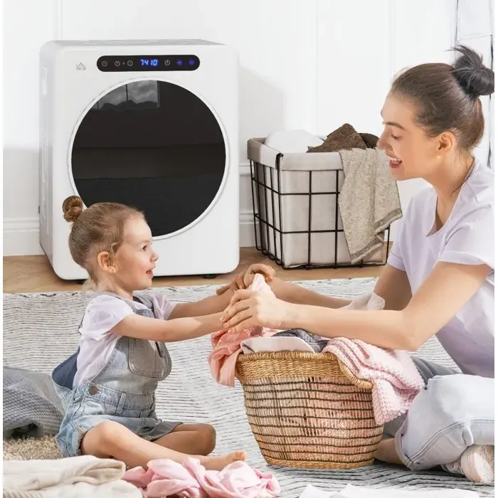 Sèche-linge compact évacuation 3 kg 6 programmes 40-60°C commande tactile écran LED sécurité enfants blanc ORVRYN