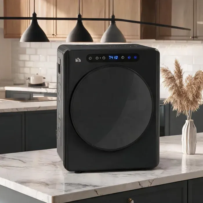 Sèche-linge électrique à évacuation compact 5 kg tambour inox modes Extra Sec et ECO finition noire