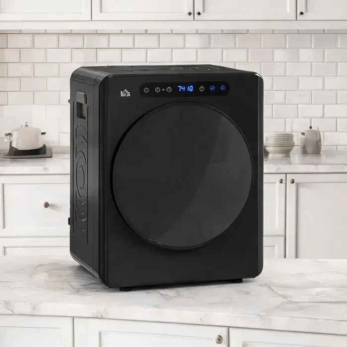 Sèche-linge électrique à évacuation compact 5 kg tambour inox modes Extra Sec et ECO - Noir Acier 49 x 43 x 61 cm Ref 1P57S6