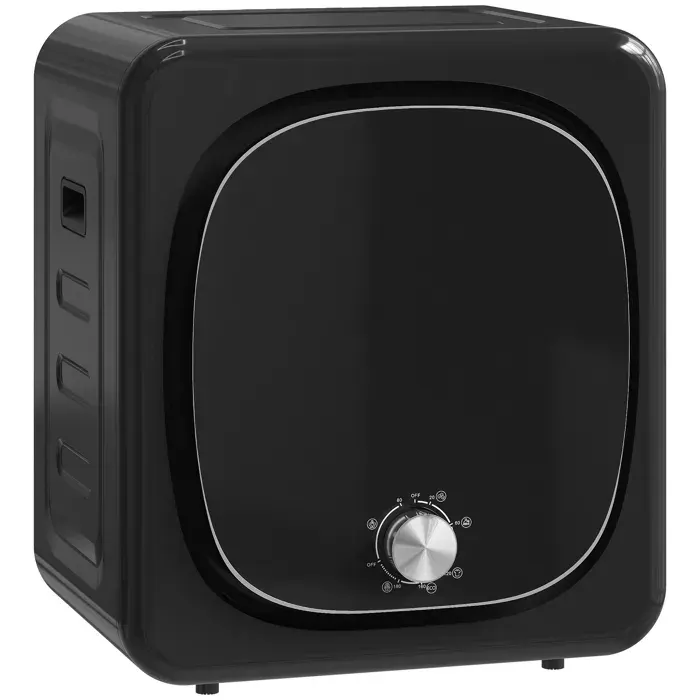 Sèche-linge Électrique Compact 25 kg - 800W - 5 Modes de Séchage - Tambour Inox - Noir — coloris Noire