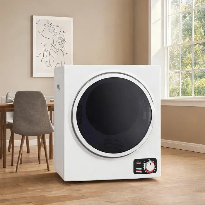 Sèche-linge électrique compact 33L 850W - 4 modes tambour inox 49x405x60 cm - Blanc