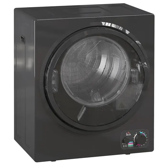 Sèche-linge électrique portable 850W - Capacité 2.5kg / 33L - Tambour en acier inoxydable - 49 x 405 x 60 cm - Noir
