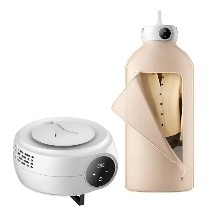 Sèche-Linge Électrique Portable-Duoku-600 W Séchoir à Linge avec Sac de Séchage Chauffage PTC et Affichage LED — coloris Blanc