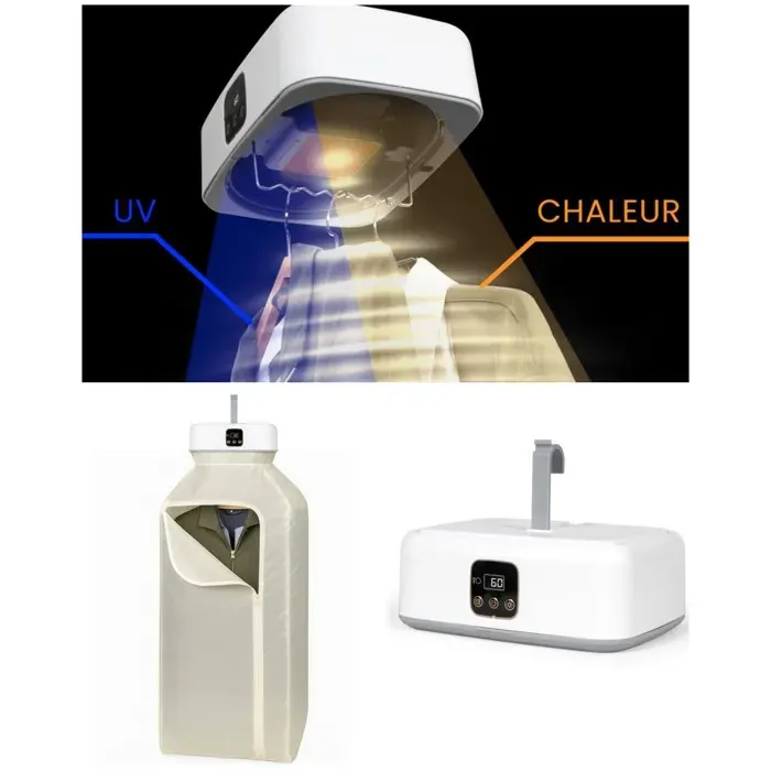 Sèche-linge électrique portable - LIVOO - 600W - Pliable & compact - Stérilisation UV - Télécommande — coloris Blanc