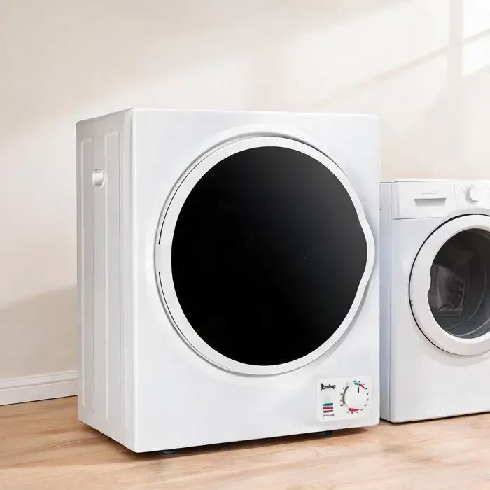 Sèche-linge frontal compact 25 kg tambour inox hublot noir transparent 33 L